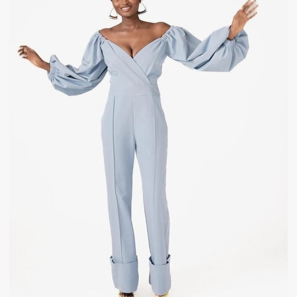 🎉Discover the perfect off-shoulder wide-leg jumpsuit lux 100% cotton -size 4XL! - Picture 7 of 7